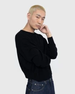 Auralee – Super Fine Cashmere Silk Knit Boat Neck Pullover Black -Acne Studios Clothing 02.15.23 On Model Au 5uCY4i k