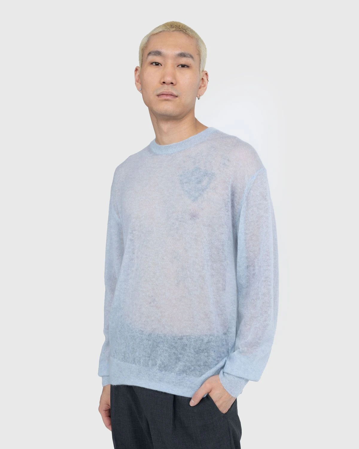 Auralee – Kid Mohair Sheer Knit Light Blue 5 Auralee – Kid Mohair Sheer Knit Light Blue - Image 5