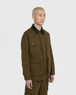 Snow Peak – Takibi Canvas Jacket Olive Green -Acne Studios Clothing 02.15.23 On Model Au Q v2vNAJ