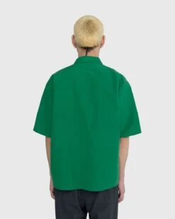 Auralee – High Density Finx Linen Weather Shirt Green -Acne Studios Clothing 02.15.23 On Model Au UNqHOhCT