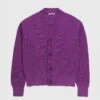 Auralee – Super Hard Twist Rib Knit Cardigan Purple
