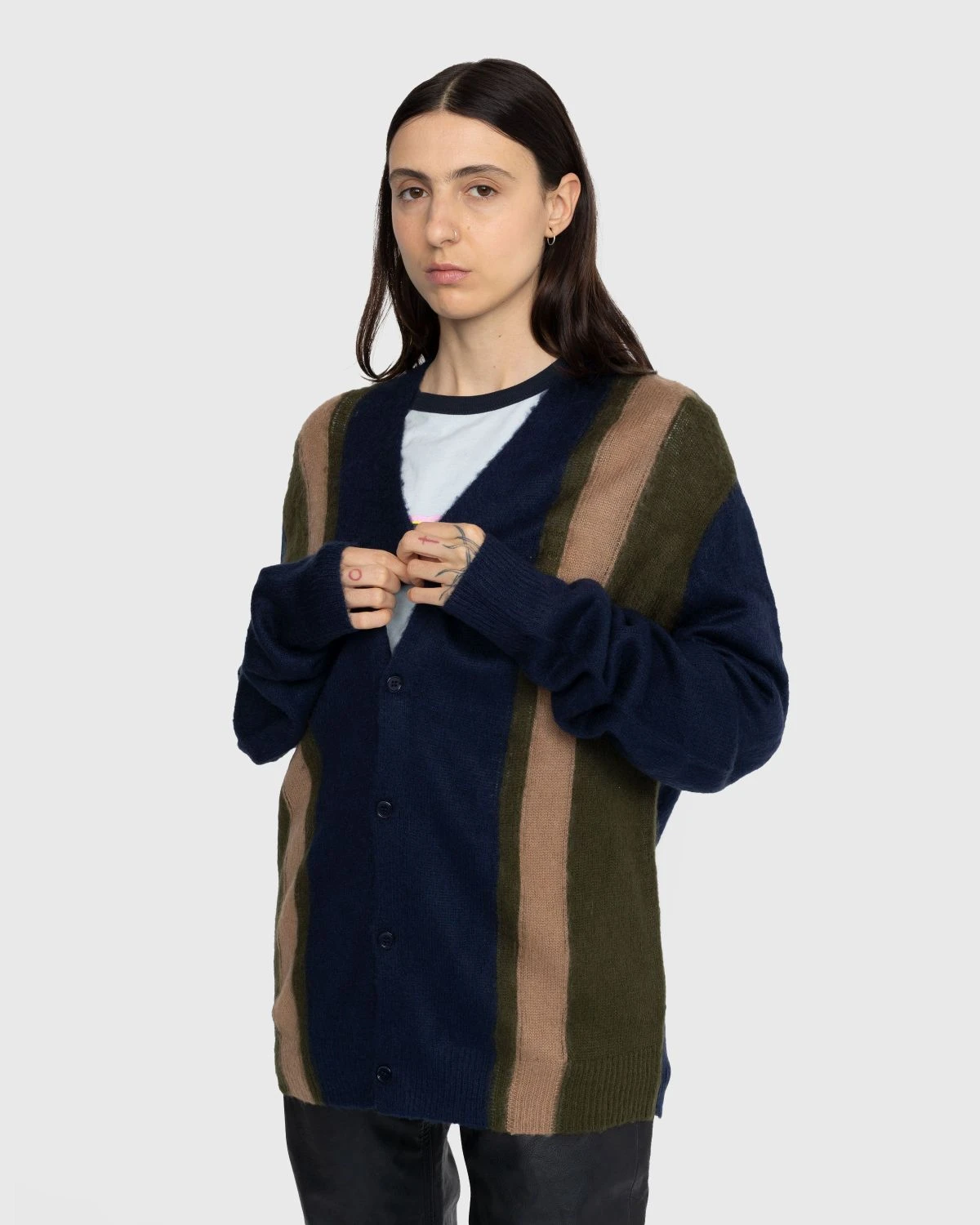 Noon Goons – Recess Knit Cardigan Navy/Green 5 Noon Goons – Recess Knit Cardigan Navy/Green - Image 5