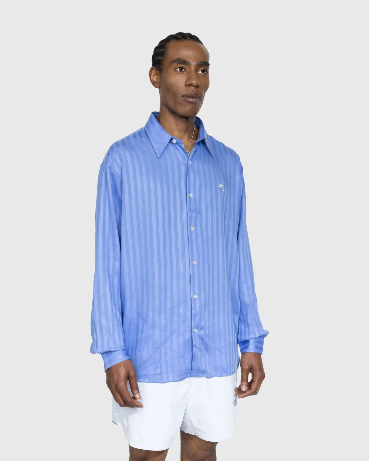 Acne Studios – Stripe Button-Up Shirt Blue 4 Acne Studios – Stripe Button-Up Shirt Blue - Image 4