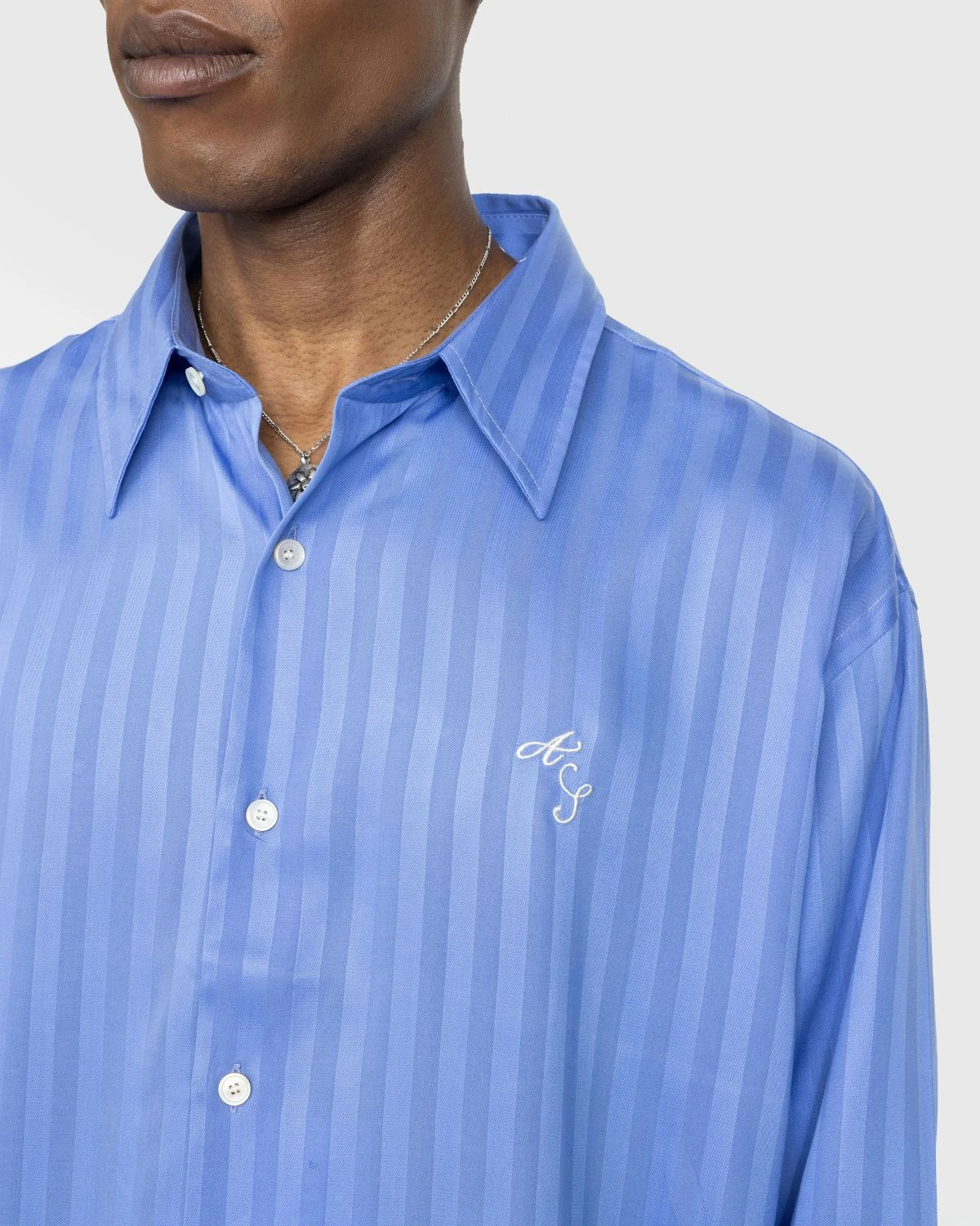 Acne Studios – Stripe Button-Up Shirt Blue 6 Acne Studios – Stripe Button-Up Shirt Blue - Image 6