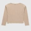 Auralee – Hard Twist Cotton Cashmere Boat Neck Longsleeve Tee Beige