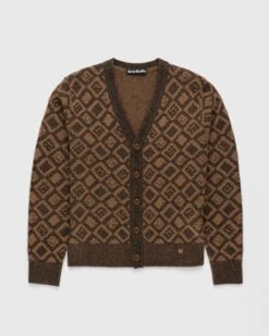 Acne Studios – Face Tiles Cardigan Toffee Brown