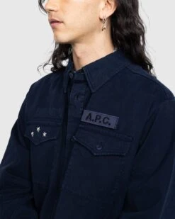 A.P.C. X Jean Touitou – Mainline Overshirt Navy -Acne Studios Clothing APC Shirt Blue 0112 P6OeRAhT