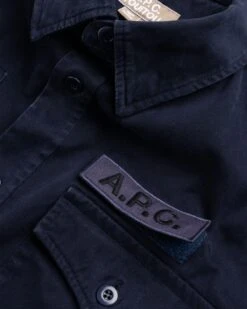 A.P.C. X Jean Touitou – Mainline Overshirt Navy -Acne Studios Clothing APC Shirt Blue 7212 pwHXW5V4
