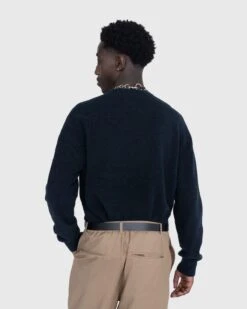 Acne Studios – Embroidered Logo Crewneck Dark Navy Melange -Acne Studios Clothing Acne 1012 qSykgo q