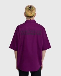 Acne Studios – Short-Sleeve Button-Up Shirt Purple -Acne Studios Clothing Acne SS2310027 vcP8zZ4L
