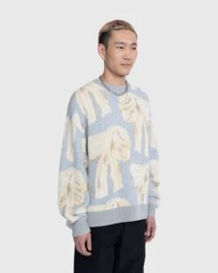 Acne Studios – Jacquard Pattern Crewneck Sweater Blue -Acne Studios Clothing Acne SS239733 qBi11Xef