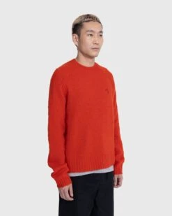 Acne Studios – Embroidered Crewneck Sweater Red -Acne Studios Clothing Acne SS239889 qoypq2b9