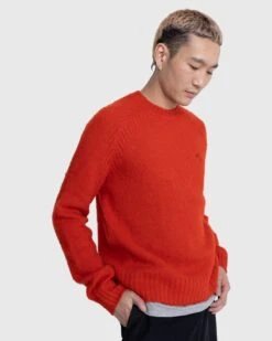 Acne Studios – Embroidered Crewneck Sweater Red -Acne Studios Clothing Acne SS239898 JWcOAREO