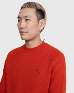 Acne Studios – Embroidered Crewneck Sweater Red -Acne Studios Clothing Acne SS239901 Ap1PWqVU