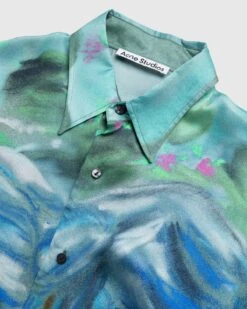Acne Studios – Printed Button-Up Shirt Blue -Acne Studios Clothing Acne Shirt Blue 7235 hIGkop8