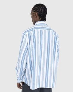 Acne Studios – Stripe Button-Up Shirt White/Steel Blue -Acne Studios Clothing AcneStudios shirt bl CEAExxqp