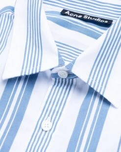 Acne Studios – Stripe Button-Up Shirt White/Steel Blue -Acne Studios Clothing AcneStudios shirt bl pWoIkEcb
