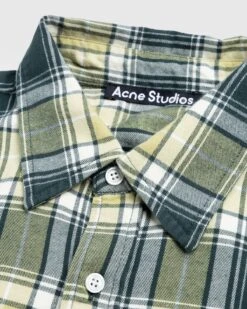 Acne Studios – Check Button-Up Shirt Forest Green/Light Green -Acne Studios Clothing AcneStudios shirt gr XnLTM37L