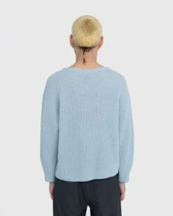 Auralee – Hard Twist Wool Rib Knit Boat Neck Pullover Blue -Acne Studios Clothing Acronym AGR2182 tc84sfJD