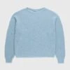 Auralee – Hard Twist Wool Rib Knit Boat Neck Pullover Blue