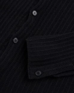 Auralee – Brushed Cotton Wool Rib Knit Shirt Black -Acne Studios Clothing Auralee Knit Cargida 07iI8a2Q