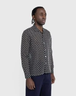 Bode – Embroidered Sheer Siren Long-Sleeve Shirt Black -Acne Studios Clothing Bode 0499 0Wq3ldzn
