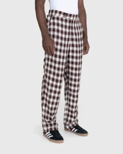 Bode – Shadow Plaid Side-Tie Trousers Brown -Acne Studios Clothing Bode 1313 xzC5dEX