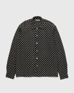 Bode – Embroidered Sheer Siren Long-Sleeve Shirt Black