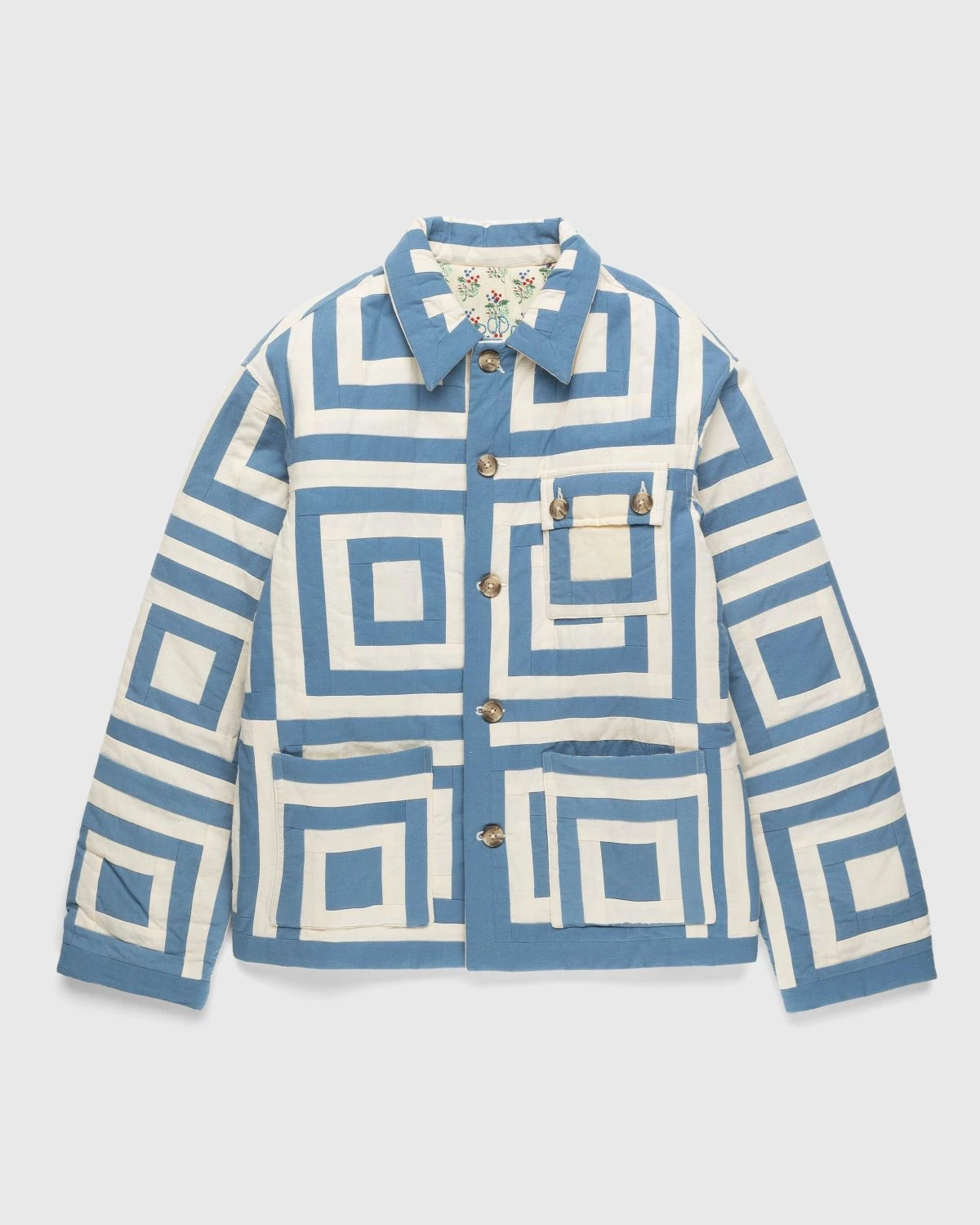 Bode – White House Steps Quilt Jacket Blue