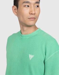 Guess USA – Longsleeve Waffle Tee Jade Sea -Acne Studios Clothing Guess waffle sweater Ly OVCf