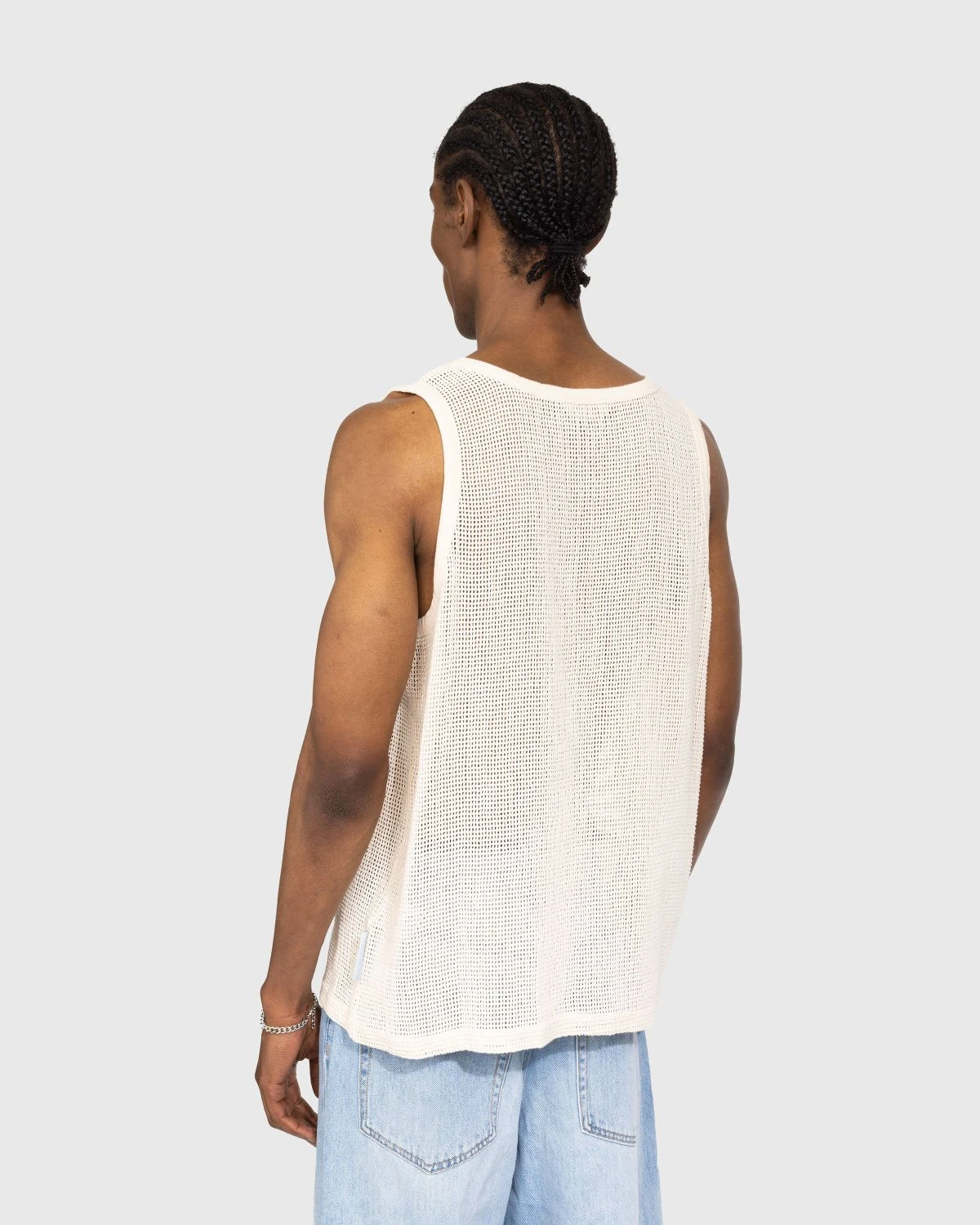 Highsnobiety – Cotton Mesh Knit Tank Top Eggshell 4 Highsnobiety – Cotton Mesh Knit Tank Top Eggshell - Image 4