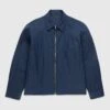 Highsnobiety – Texture Nylon Zipper Shirt Jacket Deep Blue