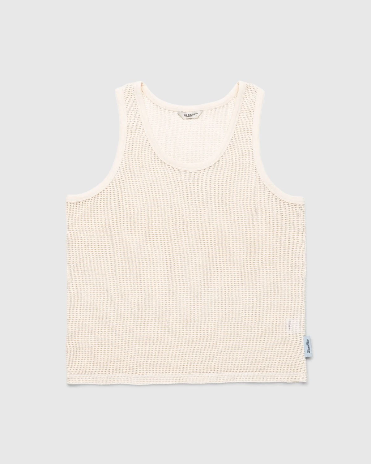 Highsnobiety – Cotton Mesh Knit Tank Top Eggshell 1 Highsnobiety – Cotton Mesh Knit Tank Top Eggshell