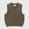Highsnobiety – Pigment Dyed Loose Knit Sweater Vest Brown
