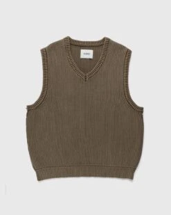 Highsnobiety – Pigment Dyed Loose Knit Sweater Vest Brown