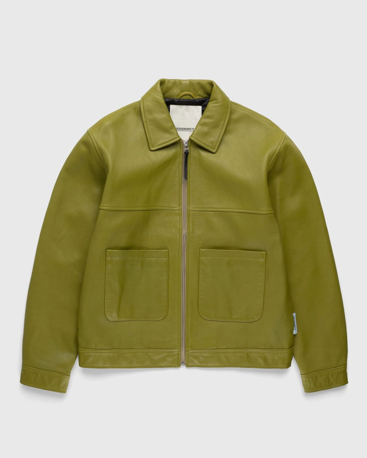 Highsnobiety – Leather Jacket Olive Green