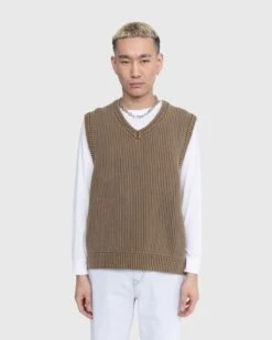 Highsnobiety – Pigment Dyed Loose Knit Sweater Vest Brown -Acne Studios Clothing HS05 Drop25698 nwslxrEq