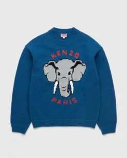 Kenzo – Bowling Elephant Merino Wool Jumper Wisteria