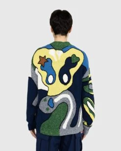 Kenzo – Wavy Stripe Wool Cardigan Midnight Blue -Acne Studios Clothing Kenzo Sweater Green bZb8SCRw