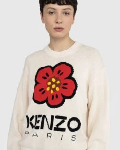 Kenzo – ‘BOKE FLOWER’ Jumper -Acne Studios Clothing Kenzo Sweater White SIH94iXM