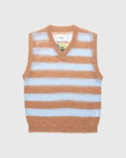 Highsnobiety – Sweater Vest Brown/Light Blue