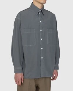 Lemaire – Cotton Poplin Shirt Grey -Acne Studios Clothing Lemaire GreyShirt 02 n1OTV2bk