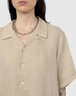 Highsnobiety – Linen Short-Sleeve Shirt Sand -Acne Studios Clothing Linen SS Beige Onmod blZk 6E