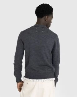 Maison Margiela – Distressed Crewneck Sweater Dark Grey -Acne Studios Clothing MaisonMargiela pullo D1tWFxcJ