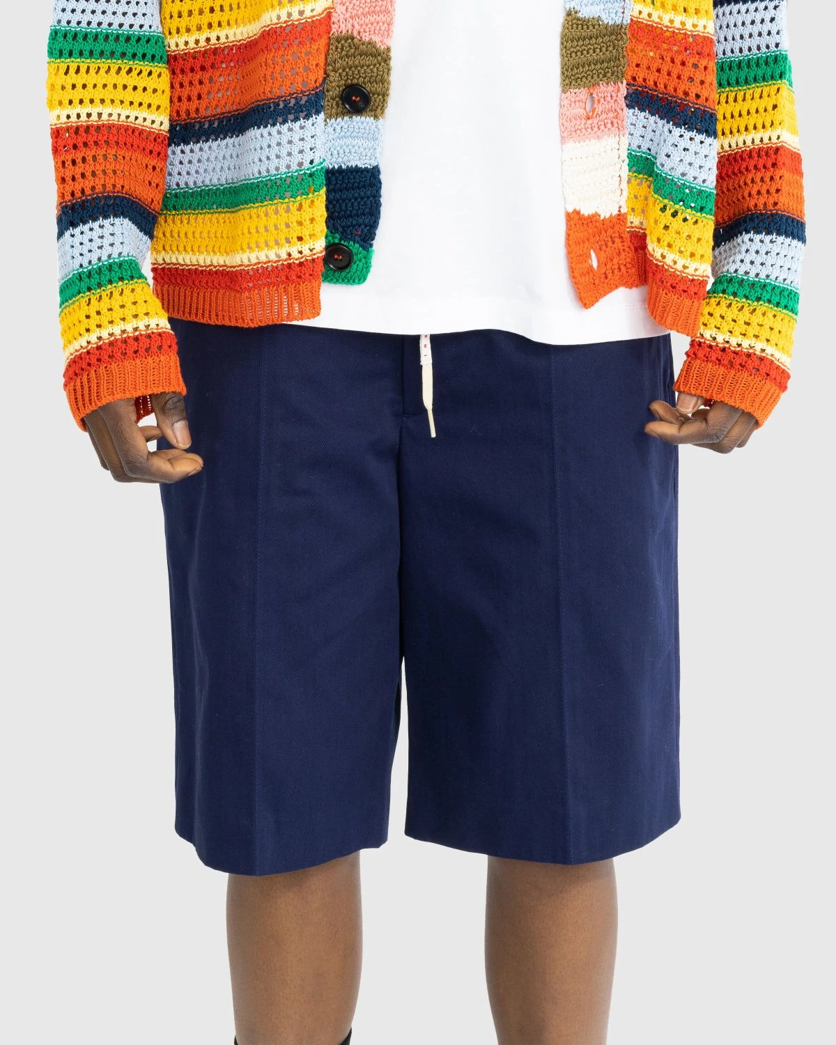 Marni – Drawstring Chino Shorts Ink Blue 2 Marni – Drawstring Chino Shorts Ink Blue - Image 2