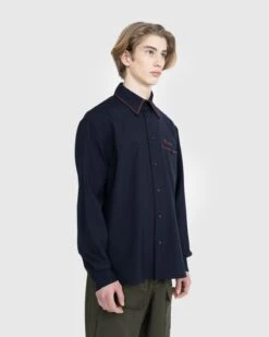 Marni – Embroidered Virgin Wool Shirt Blue 7 Marni – Embroidered Virgin Wool Shirt Blue -Acne Studios Clothing Marni Shirt Blue AasOQdPa