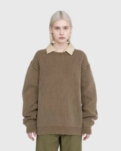 Highsnobiety – Pigment Dyed Loose Knit Sweater Brown -Acne Studios Clothing On Model0759 gtMDeG0