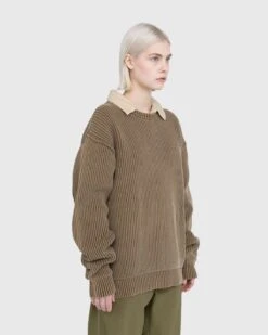 Highsnobiety – Pigment Dyed Loose Knit Sweater Brown -Acne Studios Clothing On Model0760 cHhYLvVK