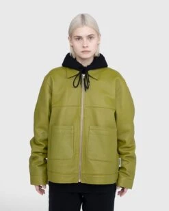 Highsnobiety – Leather Jacket Olive Green 18 Highsnobiety – Leather Jacket Olive Green -Acne Studios Clothing On Model0903 dg7 zq61