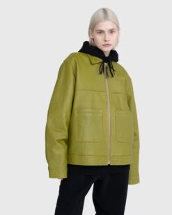 Highsnobiety – Leather Jacket Olive Green 21 Highsnobiety – Leather Jacket Olive Green -Acne Studios Clothing On Model0918 4dbvER9F